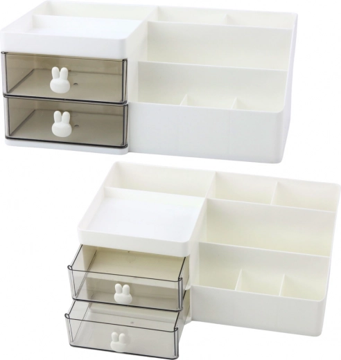 Organizador de escritorio funcional con compartimentos y cajones