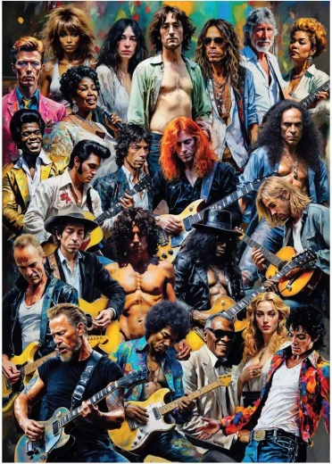 Puzzle de estrellas del rock de 1500 piezas