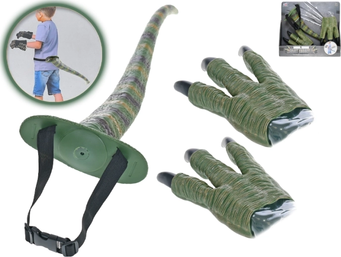Cola y garras de dinosaurio para niños 45 cm