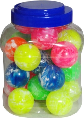 Set de pelotas de goma 4,5 cm – 26 uds. en tarro
