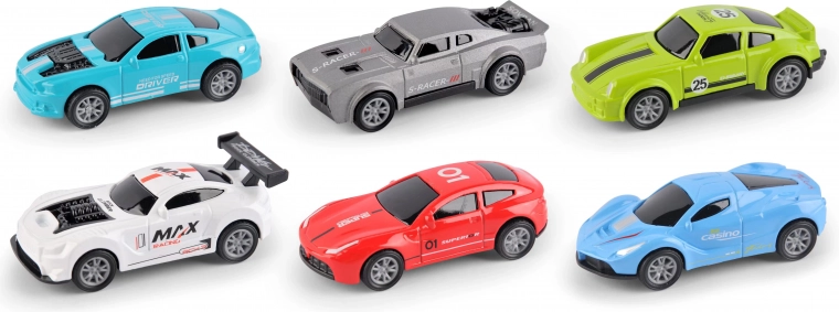 Coches de carreras metálicos 7,5 cm – set de 4 uds.