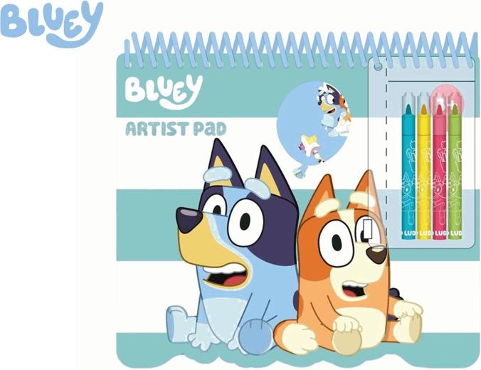 Bluey set de colorear con plantillas, pegatinas y rotuladores