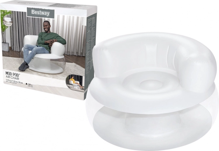 Sillón inflable Blanco 112 x 112 x 70 cm Bestway