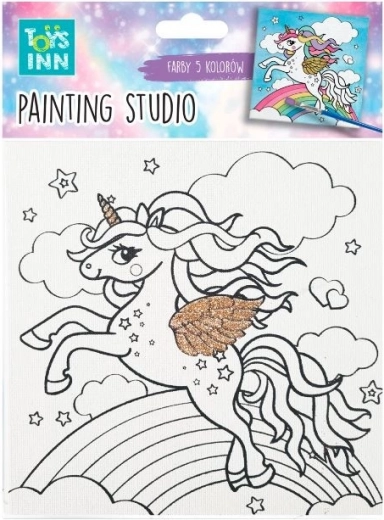 Set de pintura canvas unicornio arcoíris