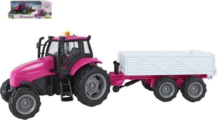 Tractor con remolque con efectos de luz y sonido 25 cm