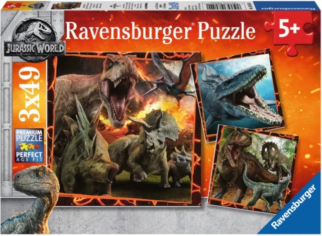 Puzzle Ravensburger JURASSIC WORLD: Fallen Kingdom 3×49 piezas