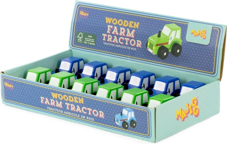 Tractorcito de madera de madera sostenible