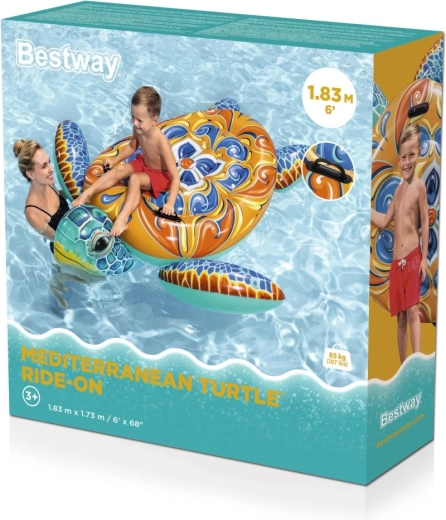 Bestway tortuga flotante hinchable Majolika 183 × 173 cm con asas