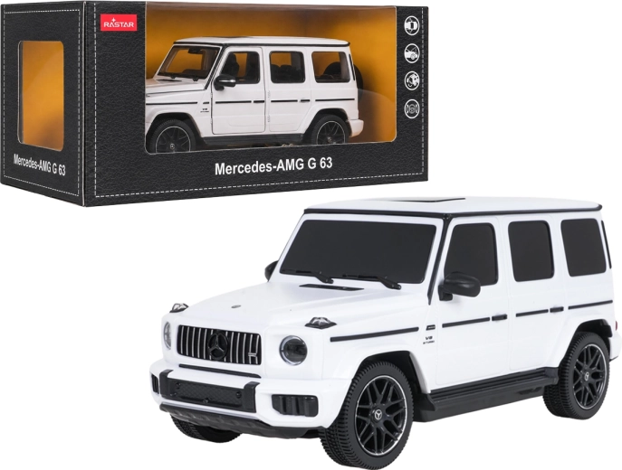 Modelo metálico Mercedes-AMG G 63 a escala 1:24, blanco, RASTAR
