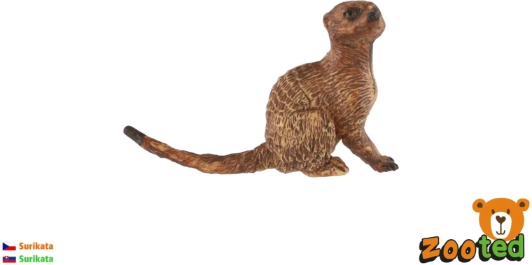 Figura de suricata de color marrón claro, 6 cm