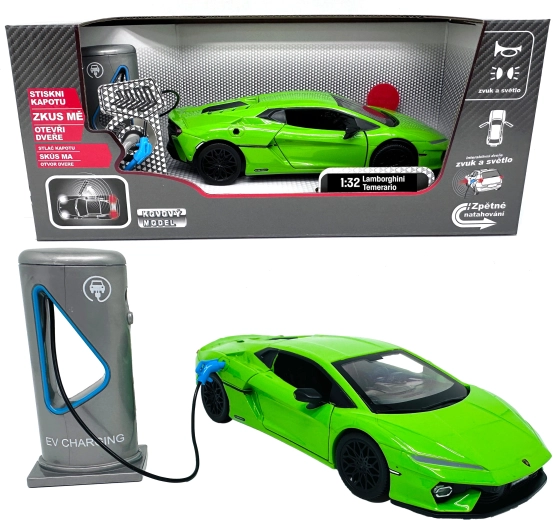 Modelo metálico Lamborghini Temerario 1:32 con luz y sonido