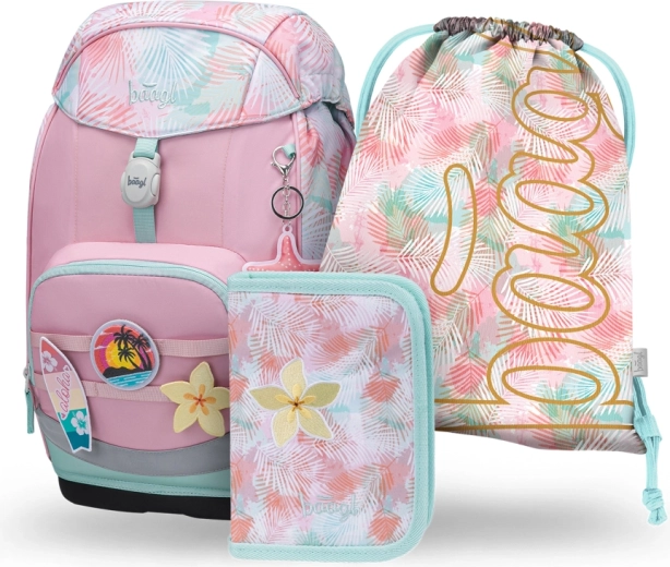 Set escolar BAAGL Airy Plus Sunset: mochila, estuche y bolsa