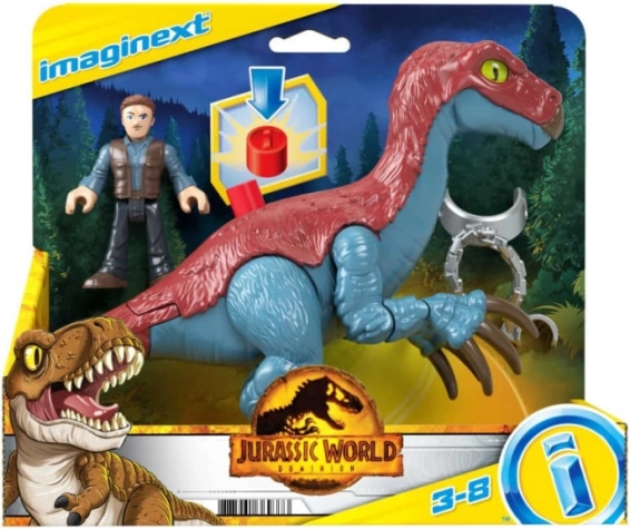 Imaginext JURASSIC WORLD – Figuras de Therizinosaurus y Owen