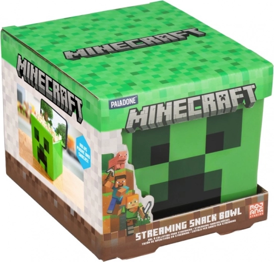 Cuenco Minecraft Creeper con soporte para teléfono