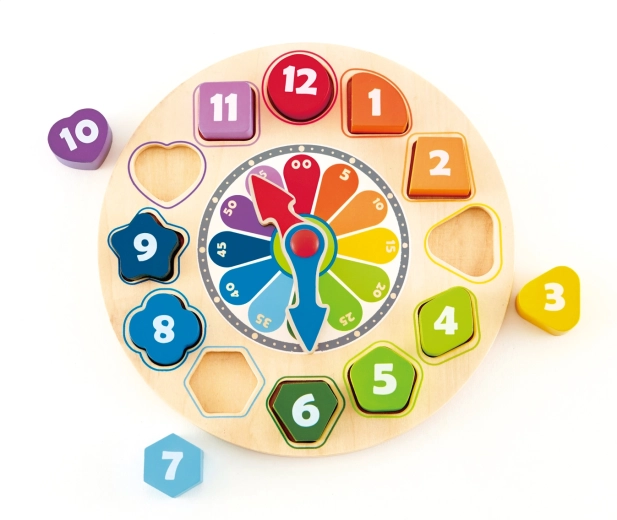 Reloj educativo de madera para niños