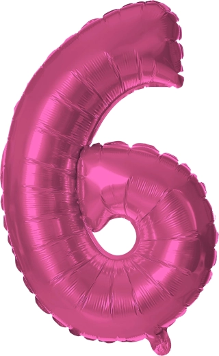 Globo de foil número 6 rosa 30 cm TORO
