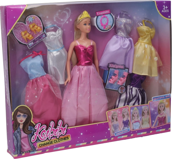 Muñeca princesa con conjunto de vestidos de 30 cm