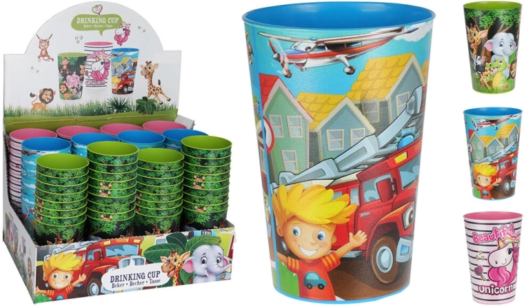 Vaso infantil de plástico 0,34 l – mix de decoraciones