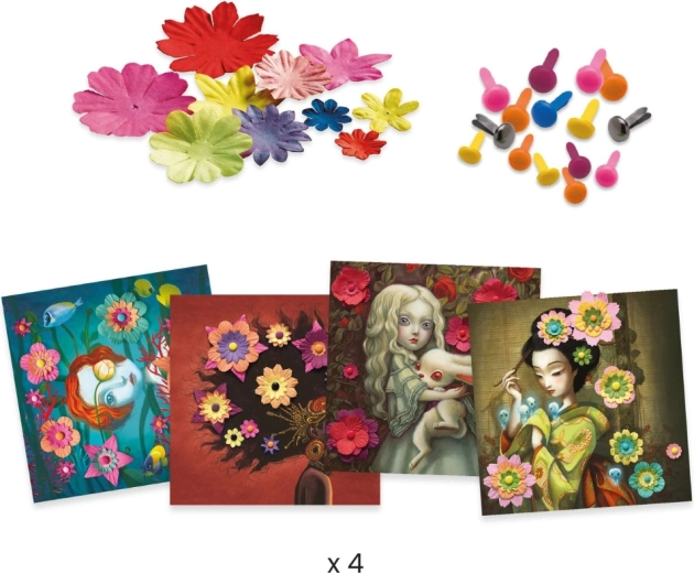 Flores superpuestas para efecto 3D