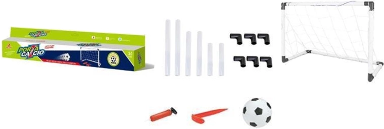 Portería de fútbol con balón y bomba para niños