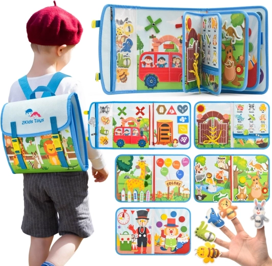 2Kids Toys libro sensorial busy en forma de mochila - 1 pieza