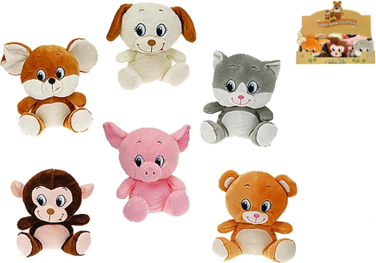Animales de peluche 15 cm – sentados, 6 tipos, desde 0 meses