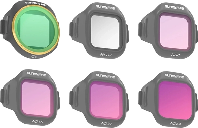 Juego de 6 filtros Sunnylife MCUV, CPL, ND8, ND16, ND32 y ND64 para DJI Mini 5 Pro