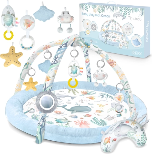 Manta de juegos interactiva Nukido Ocean – azul