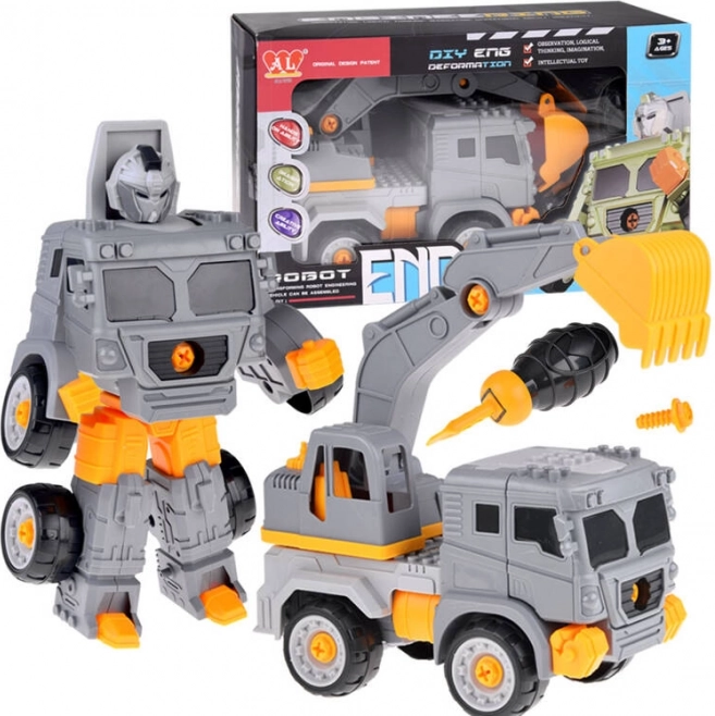 Súper camión de construcción auto-robot 2 en 1 – Excavadora