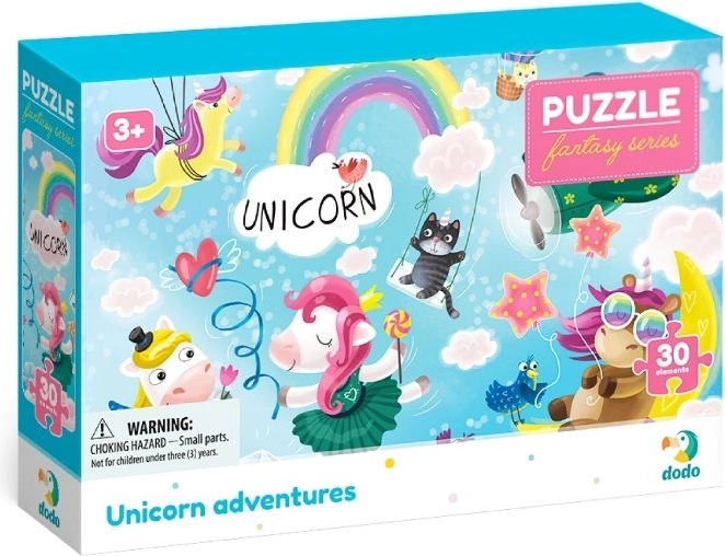 Puzzle Aventura de unicornios, 30 piezas