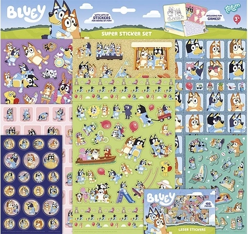 Bluey súper pegatinas – set de 8 hojas