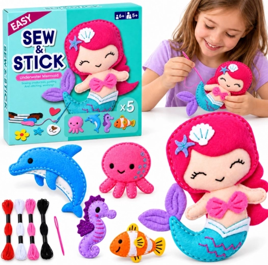 Kit creativo de costura y pegado de fieltro Mundo submarino