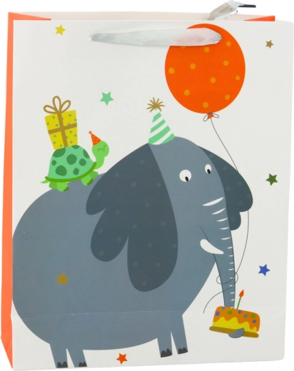 Bolsa de regalo de papel infantil con elefante 32 × 26 × 12 cm