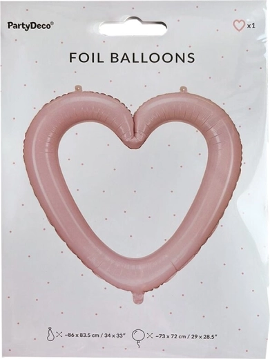 Globo de foil rosa corazón – marco para fotos 86 × 83 cm