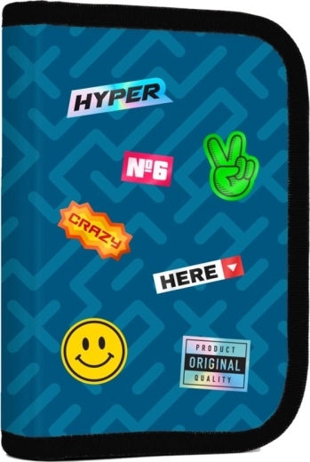 Estuche escolar OXY GO Stickers, de un piso con dos solapas