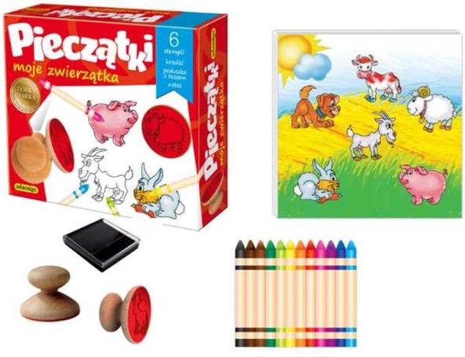 Sellos de madera de animales – set creativo de 6 uds
