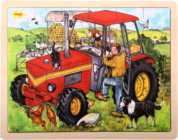 Rompecabezas de madera Tractor 24 piezas BIGJIGS TOYS