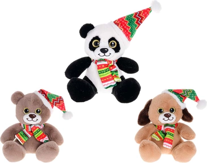 Animalito de peluche 15 cm con gorro y bufanda