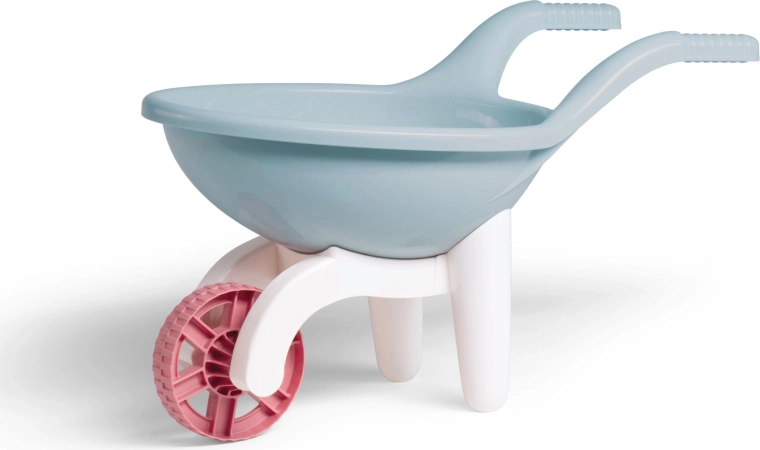 Carretilla infantil de plástico reciclado en colores pastel