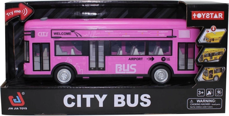 Autobús urbano rosa con sonidos y luces