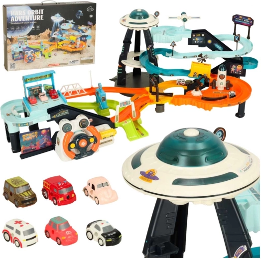 Pista espacial con volante