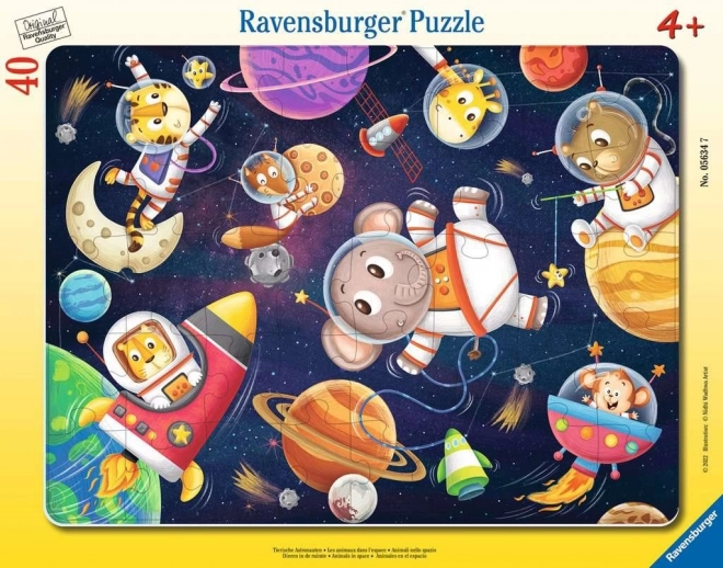 Puzzle Animalitos en el espacio 40 piezas
