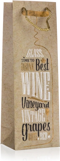 Bolsa de regalo para botella TIME TO DRINK 12 × 35 × 9 cm