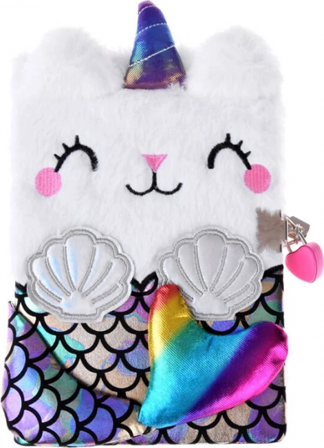 Diario con llave Unicornio Gatito Sirena