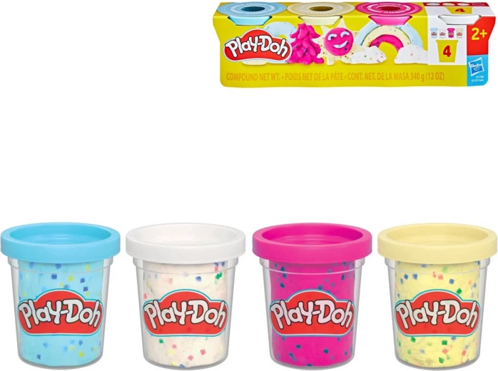 Plastilina Play-Doh con confeti, 4 botes - 4 unidades