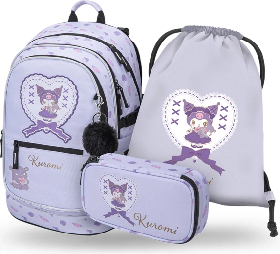 Baagl set escolar de 3 piezas Core Kuromi Sweet One (mochila, estuche, bolsa) GRS