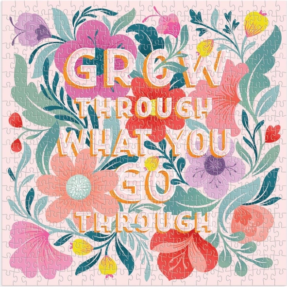 Puzle cuadrado Galison Grow Through What You Go Through – 500 piezas