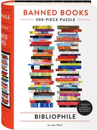 Puzzle Galison Libros prohibidos bibliófilos de Jane Mount, 500 piezas
