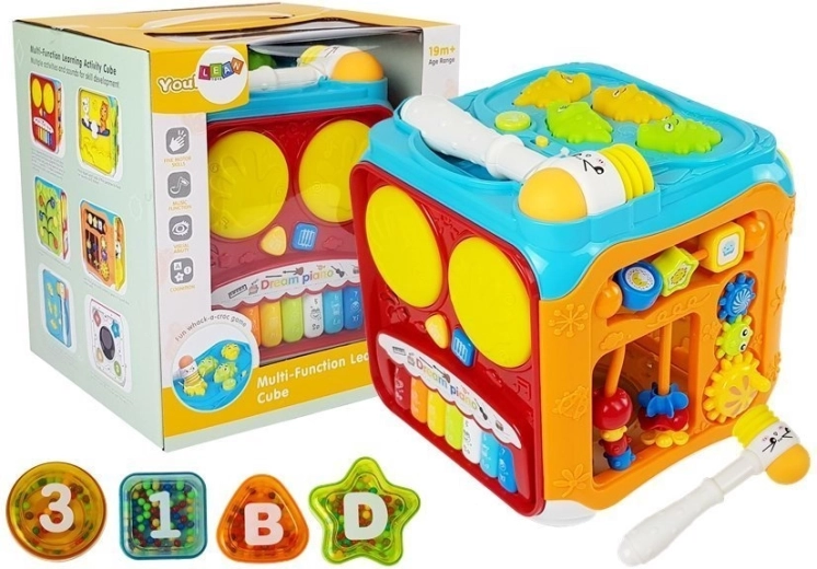 Cubo educativo interactivo con sonidos y luces