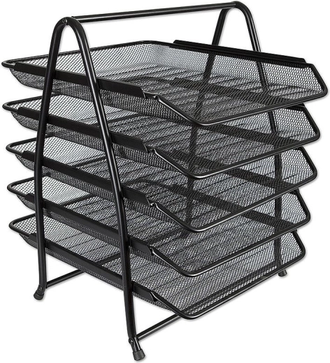 Archivador metálico de 5 cajones Concorde, negro